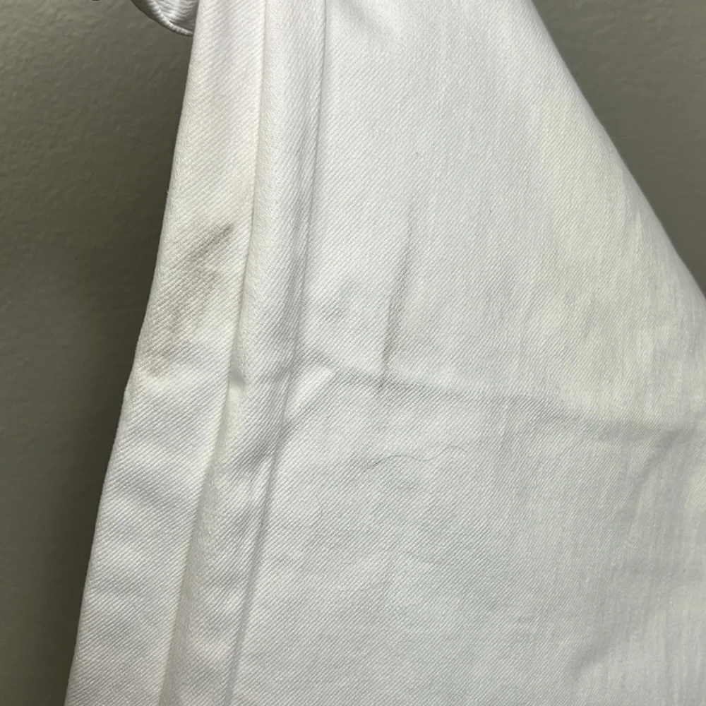 NWT Joe’s Jeans Overalls White Medium Raw Hem Straight Leg 100% Cotton Denim - Picture 12 of 13